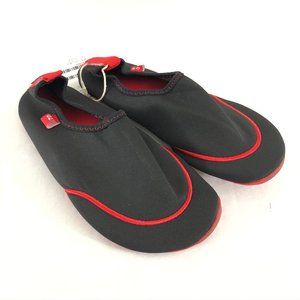 OZ Womens Water Shoes Fabric Slip On Black Red 6-7